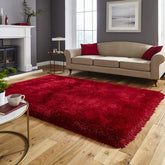 Montana Red Jewel Luxury Shaggy Rug - Pendle Village Furniture